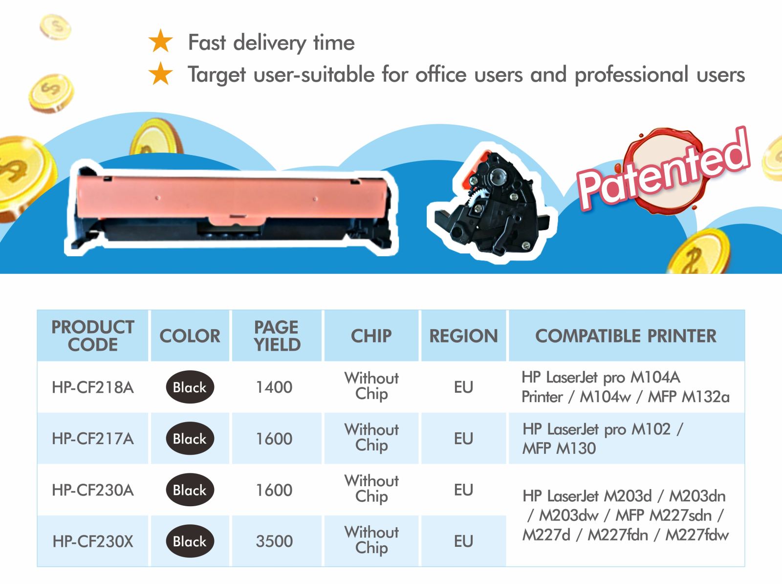 Patent Free Compatible Toner Cartridge HP CF218A CF219A CF230AX from ...